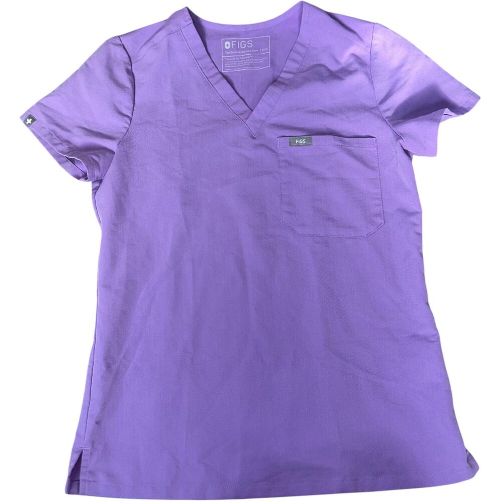 EUC Figs Catarina Lilac Dawn PO #2959 One Pocket Scrub Top Size XXS